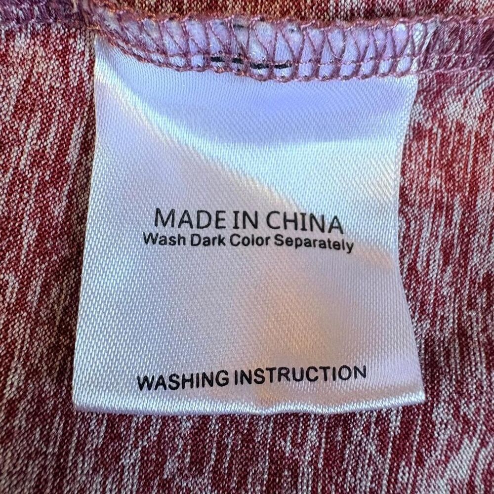 🎭 3/$20 Kimmery Burgundy Marled Active Top Cross Back Athleisure M - Picture 7 of 10